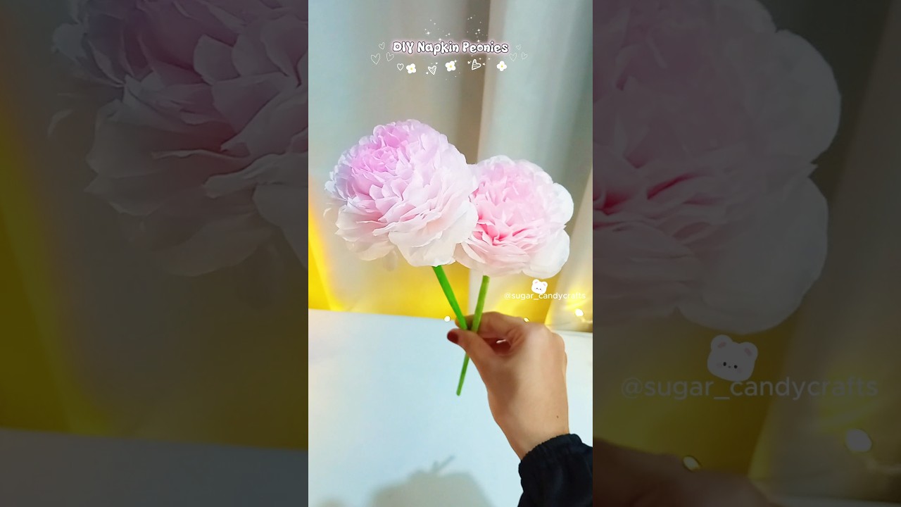 DIY Tissue paper flower /how to make tissue paper peonies