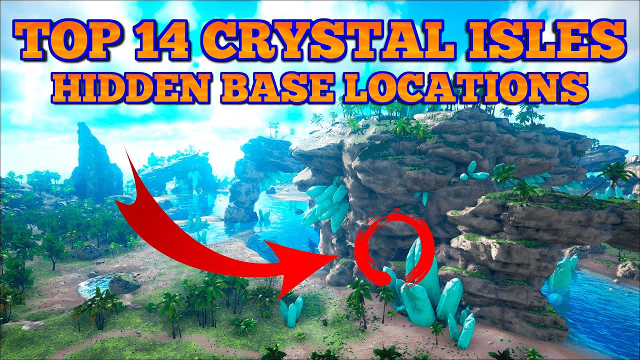 ARKTOP 15 HIDDEN BASE LOCATIONS ON CRYSTAL ISLES! ARK ТОП 15 САМЫХ