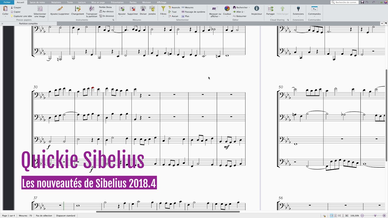 Les nouveautés de Sibelius 2018.4