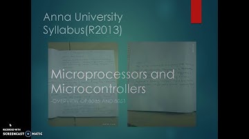 Microprocessors(8085) and Microcontrollers(8051) overview-Tamil