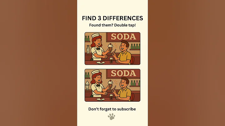 🍨 Sweet Treat Puzzle! Find 3 Differences in the Soda Shop 🍦