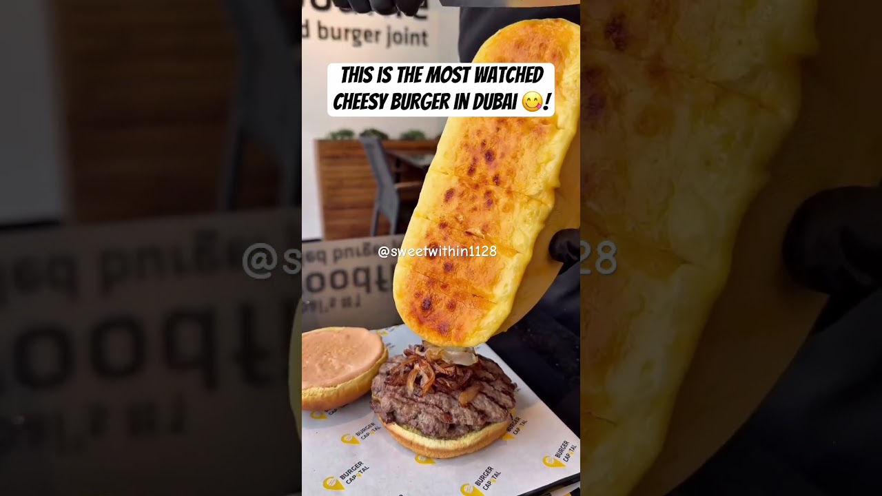 Cheese overload burger in Dubai 😋! 