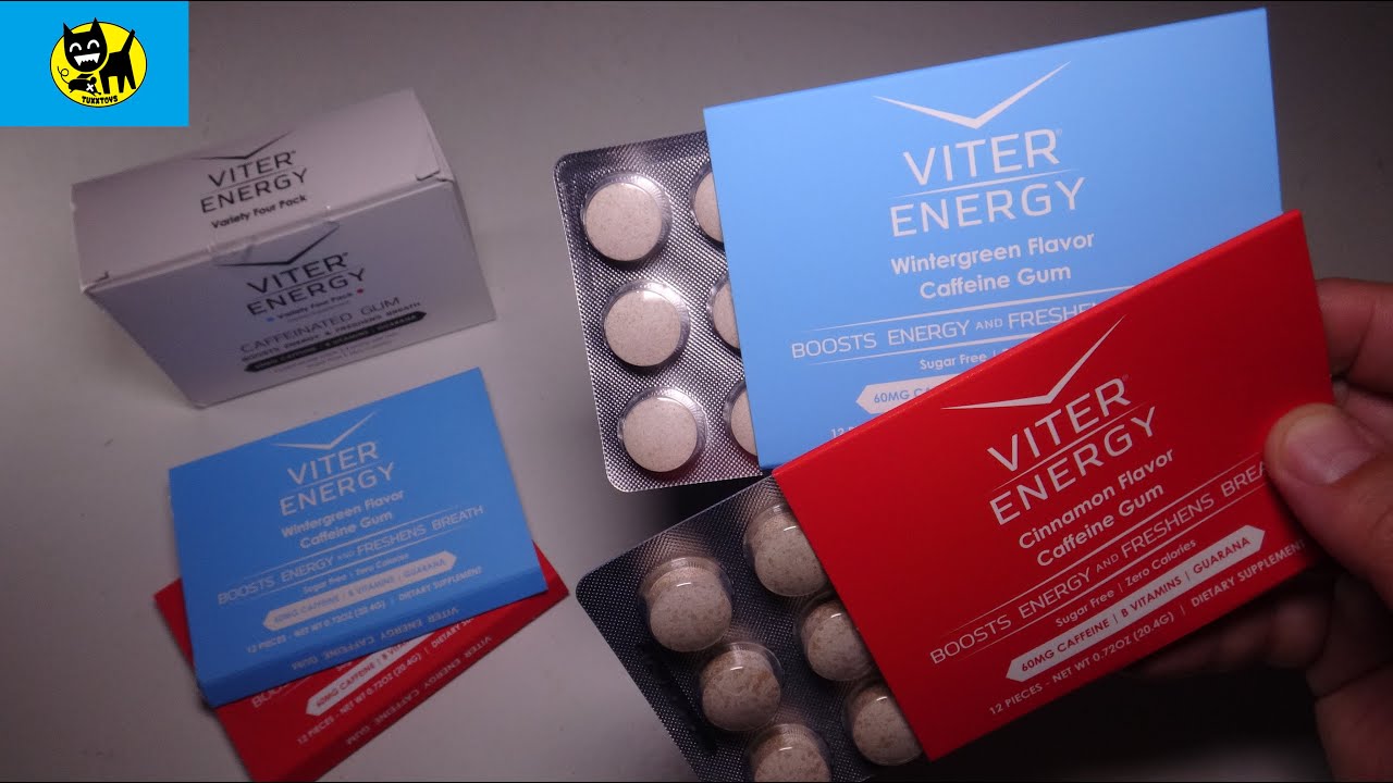 VITER ENERGY GUM - WINTERGREEN & CINNAMON FLAVORS - A Better way to stay Alert and Freshen breath.