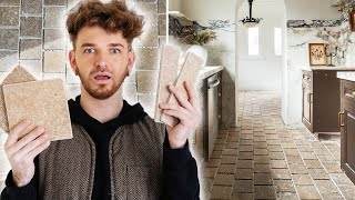 DIY TILE FLOORS IN MY KITCHEN *Antique Look for LESS*