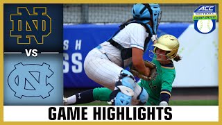 Notre Dame vs. North Carolina Game Highlights | 2024 ACC Softball Championship (1st Round)