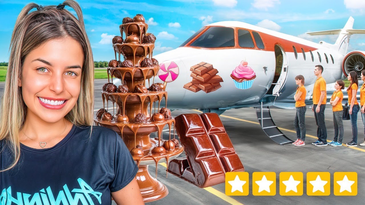 Transformei meu avião em loja de doces e atendi clientes de verdade — foi incrível!!