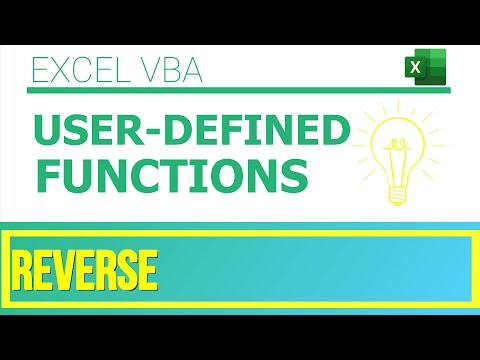 Excel VBA - User-Defined Functions|Reverse