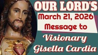 Our Lord's Message to Gisella Cardia for March 20, 2026 Our Lord's Message to Gisella Cardia for March 20, 2026