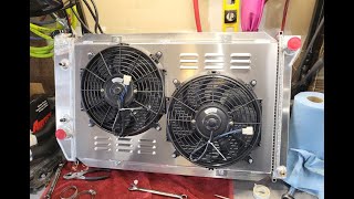 ALLOYWORKS 3 CORE ALUMINUM RADIATOR WITH ELECTRIC FANS FOR THE 1975 FORD ELITE!!