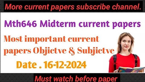 Mth646  Midterm current paper today| fall 2024|