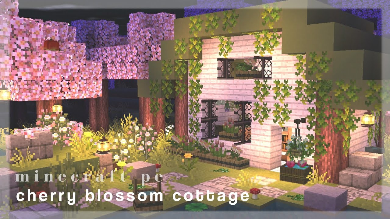 Cherry Blossom Cottage Minecraft Pe Speed Build YouTube