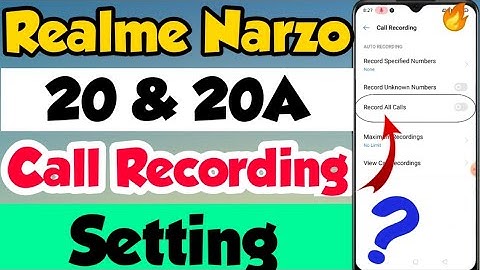 How to enable Call recording in Realme Narzo 20 & 20A