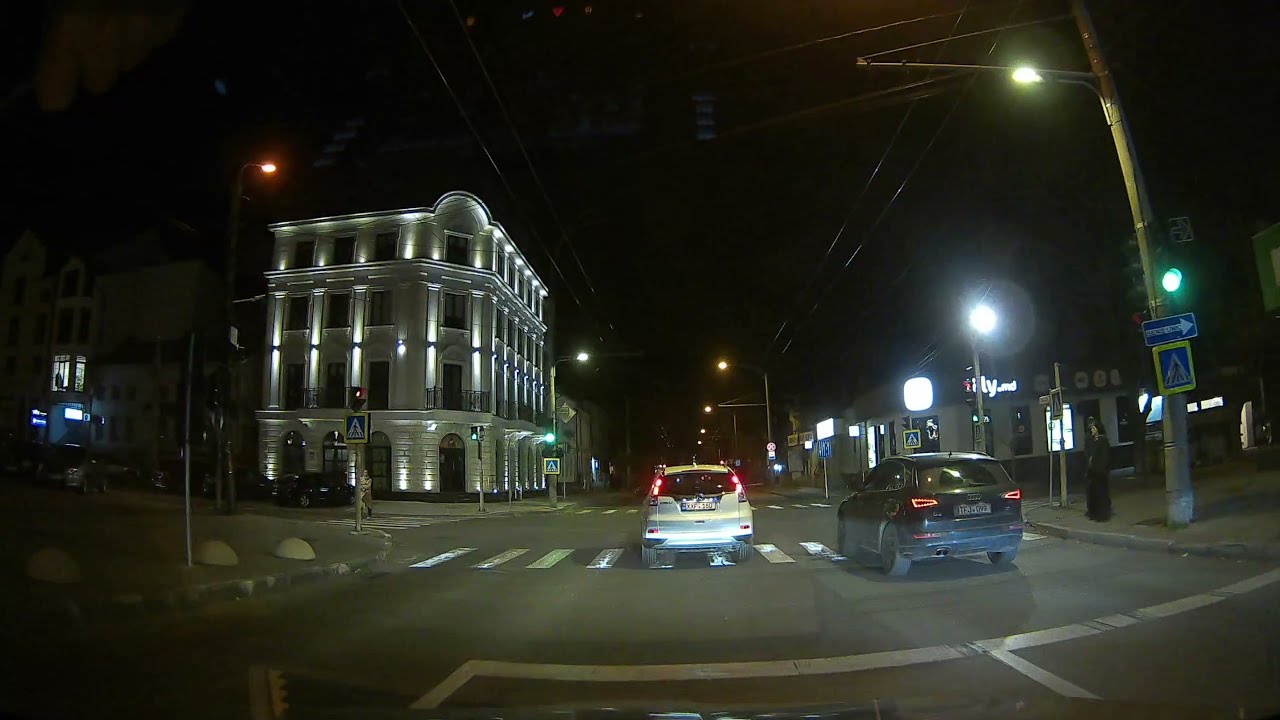 VIOFO A129 Plus Duo Dash Cam, filmare noaptea în Chișinău.