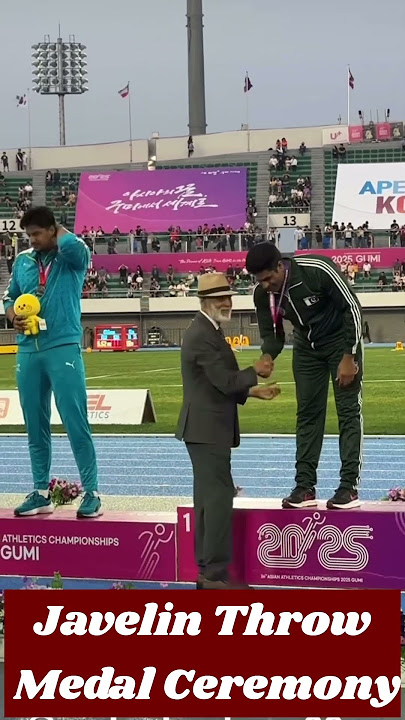 Javelin throw Medal Ceremony of asian Athletics Championship 2025 | Sachin won Silver Medal