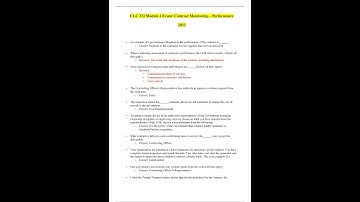 CLC 222 Module 4 Exam Contract Monitoring Performance Questions and Answers 2022 Verified Answers