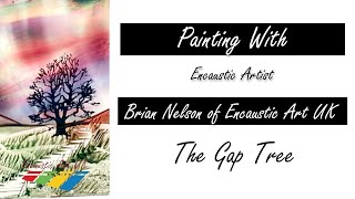 Encaustic Art Tutorial - Northumberland Sycamore Gap Tree Aurora Borealis