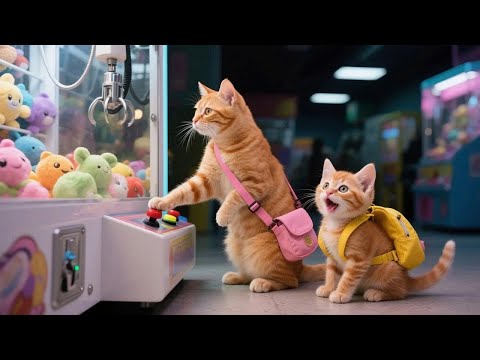 Mama Cat Takes Ginger To The Mall To Watch A Movie And Play Claw Machines 