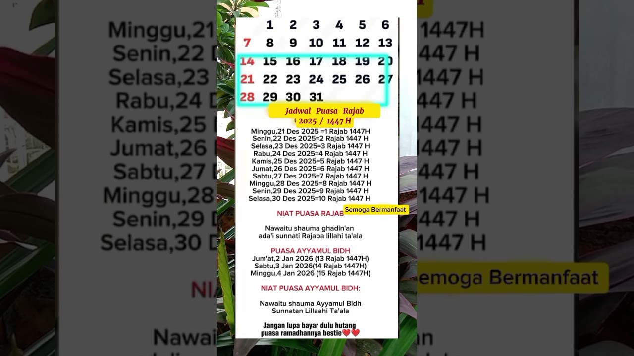 Intention to Fast Rajab