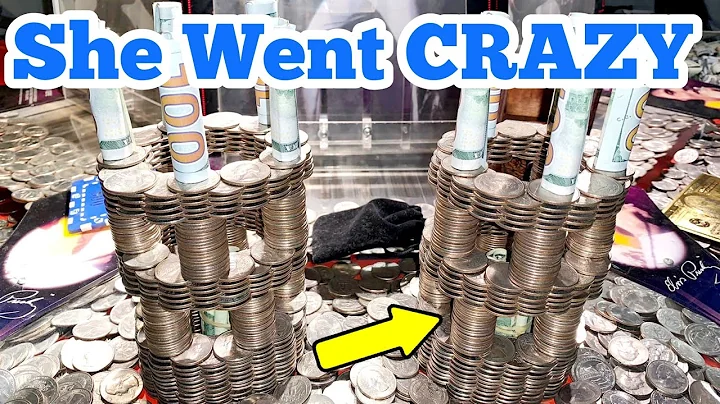 SHE WENT CRAZY ... Playing The High Limit Coin Pusher Jackpot WON MONEY ASMR