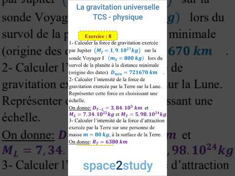 Exercice 8   Série 3   La gravitation universelle   TCSF   Cours de physique