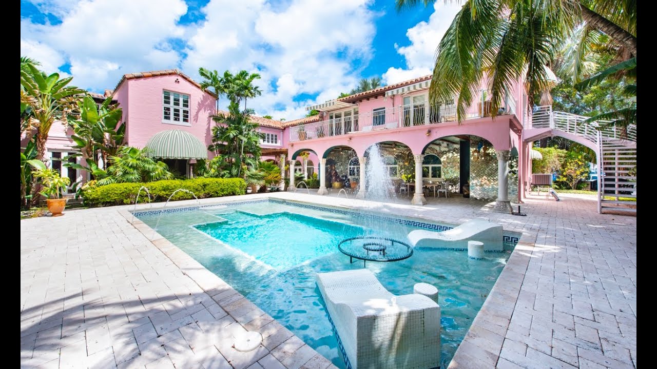 "Casa De Los Fuentes" Estate - 5454 Pine Tree Drive Miami Beach - For rent. An artistic masterpiece!