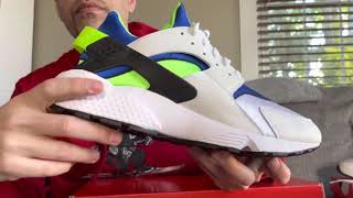 Live Nike Air Huarache Scream Green 2021 Retro On Feet Review