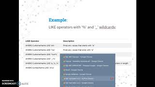 Teaching Presentation - SQL LIKE Operator