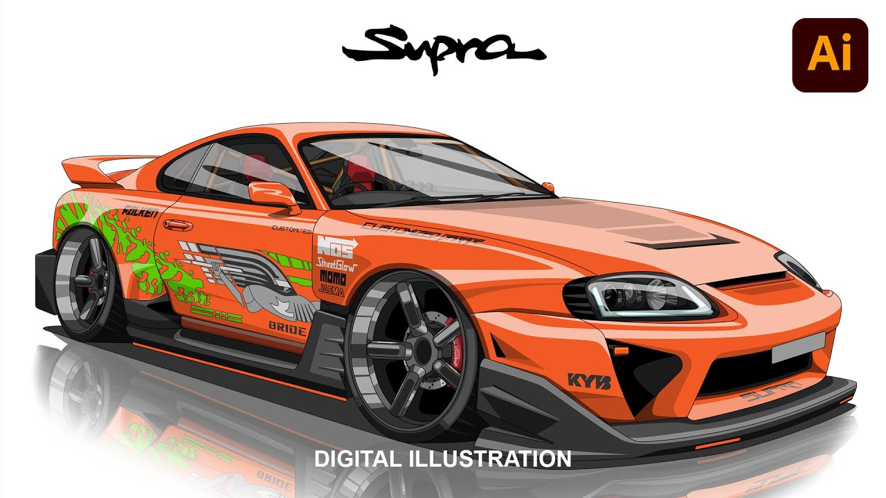 Дизайн кузова Supra в стиле «Форсаж» | Иллюстрация