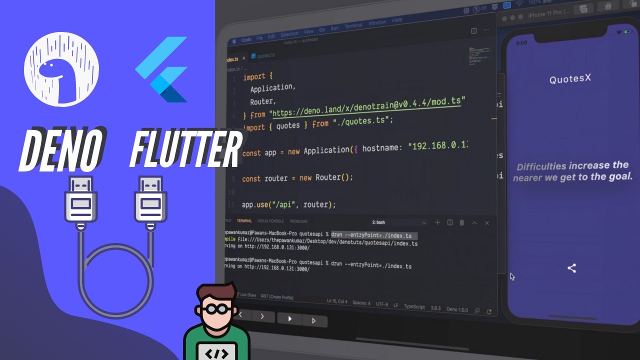 Create the QuotesX API Backend with Deno and Flutter