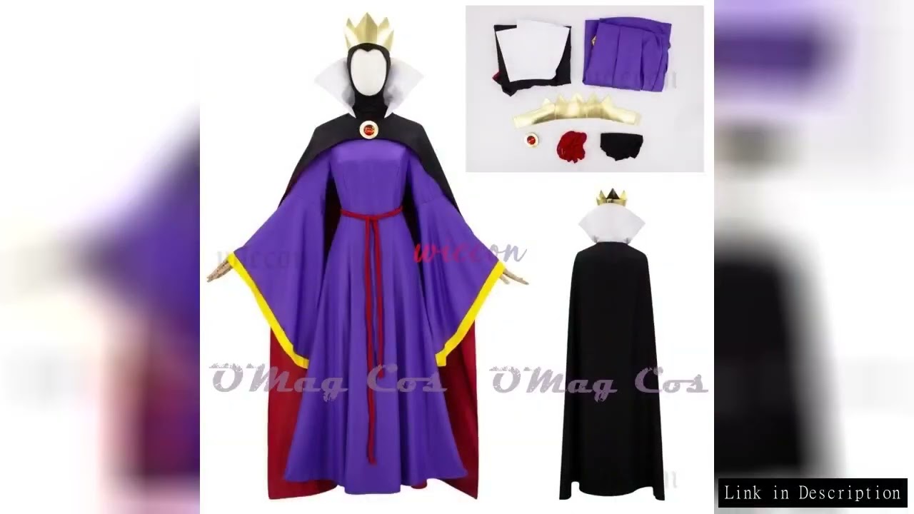 Snow Cos White Evil Queen Cosplay Costume with Crown Evil Queen Costume Villainous Woman Cosplay Cos