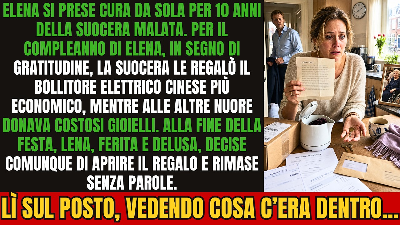 Mia suocera, alla sua festa di compleanno, davanti a tutta la famiglia, mi ha regalato un bollitore di plastica da pochi euro, mentre alle altre nuore aveva appena regalato collane e bracciali...
