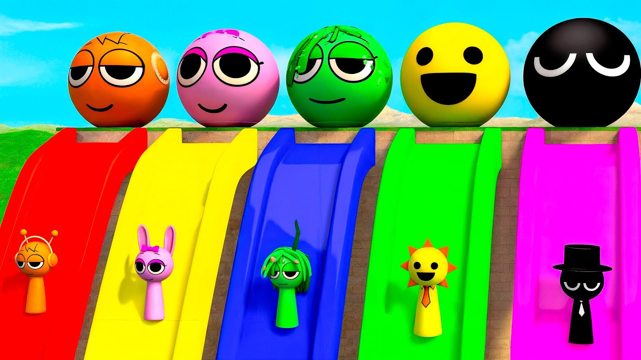 Long Slide Game With Incredibox Sprunki Pinki Oren Gray Mr Sun 3d Animal Game Funny 3d Animals