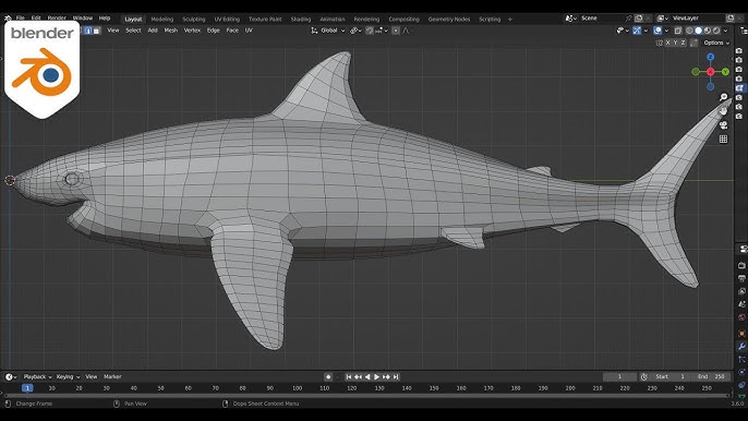 Blender Tutorial for Beginners — Great White Sharks (Part 1) 