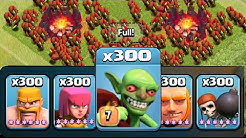 Clash Of Clans - 300 LVL 7 GOBLINS VS. TH11 !!! NEW UPDATE!! (Mass Goblin Raids)