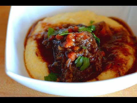 Braised Beef short ribs with Creamy parmesan polenta