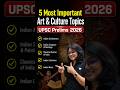 Most Important Art & Culture Topics Before UPSC Prelims 🚨