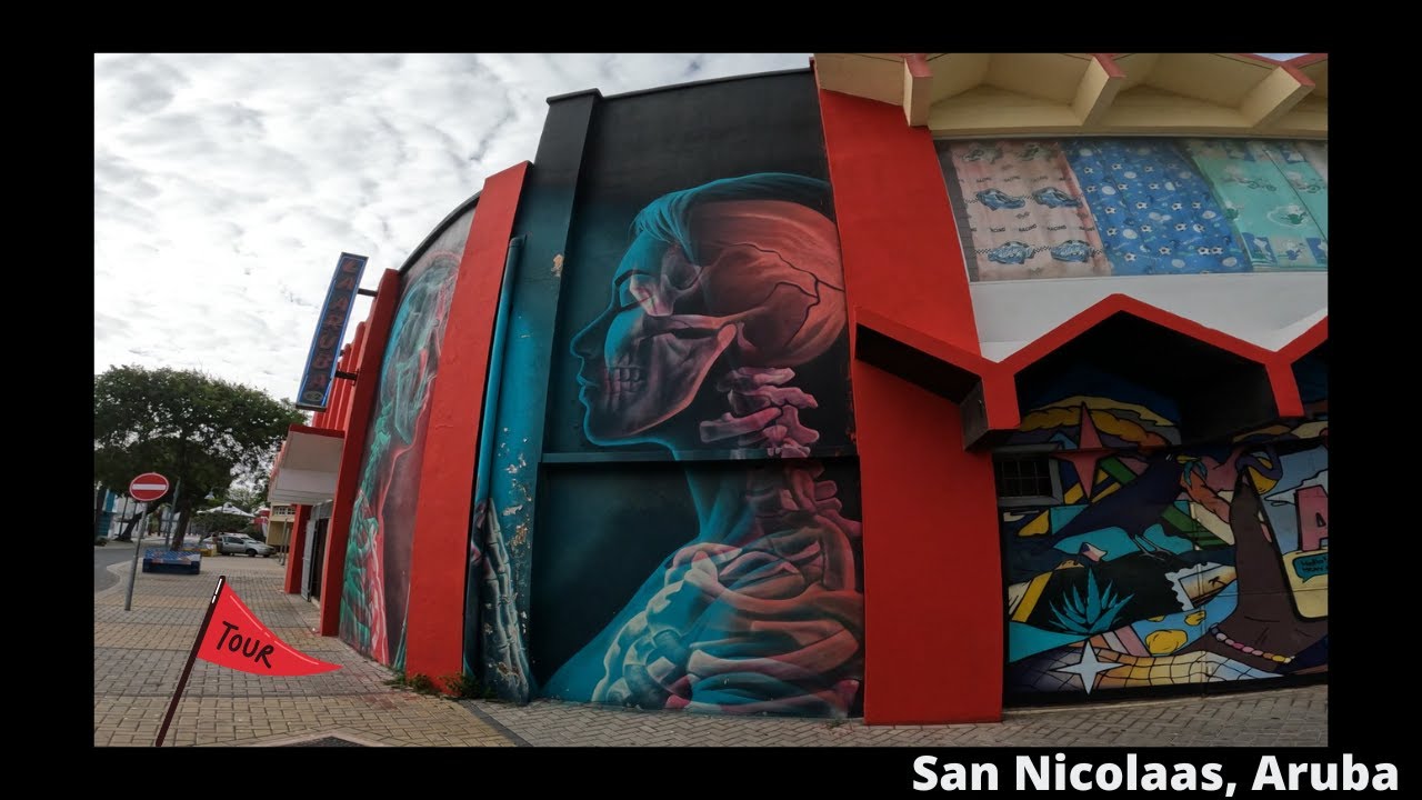 San Nicolas Aruba Walking Tour! Street Art in Downtown District. Travel