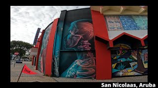 San Nicolas Aruba Walking Tour! Street Art in Downtown District. Travel Vlog 6 🇦🇼