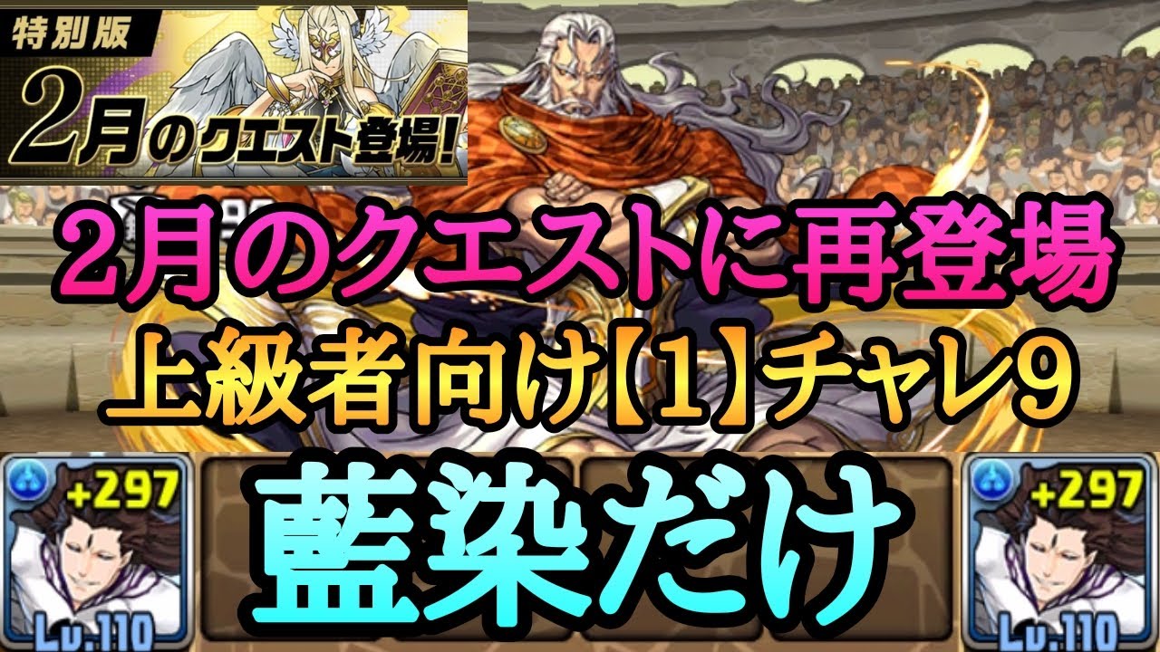 チャレダン9 6月チャレンジダンジョン9を藍染だけで簡単攻略 パズドラ 2月のクエスト Youtube