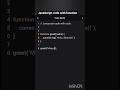 JavaScript code with function.#javascript #html #programming #coding #css #java #python #js #code