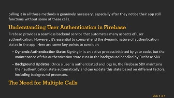 Understanding the Importance of Multiple Calls to getCurrentUser() in Firebase Authentication