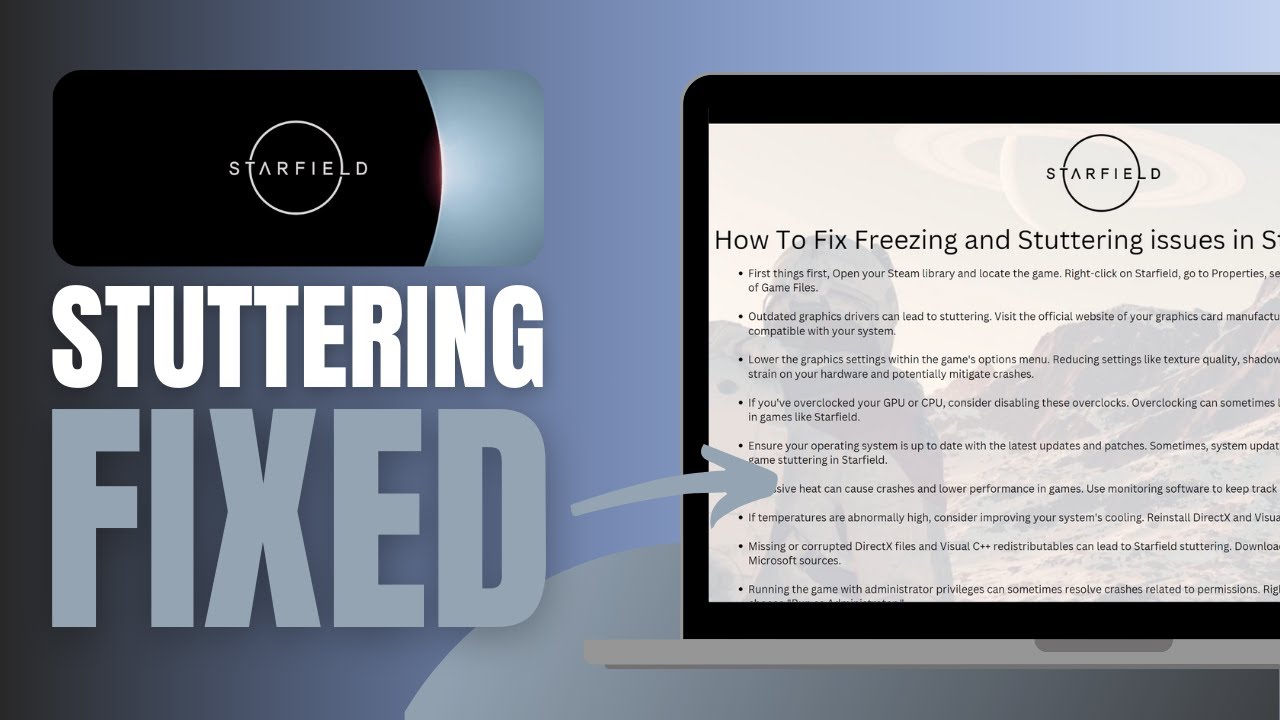 How To Fix Freezing and Stuttering issues in Starfield - Solved!
