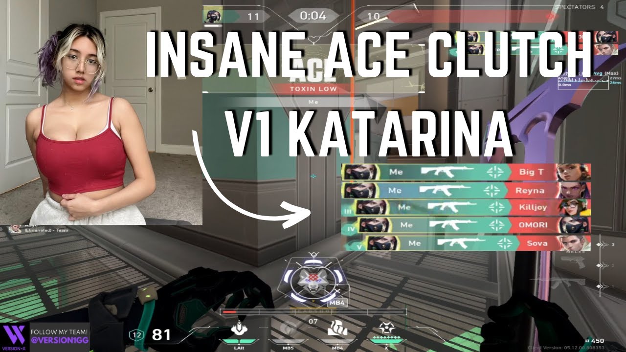 V1 Katarina INSANE Ace CLUTCH ABSOLUTE MENACE VALORANT Clips