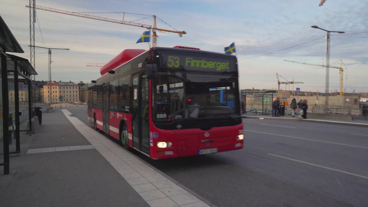 Sweden, Stockholm, bus 53 ride from Slussen to Medborgarplatsen
