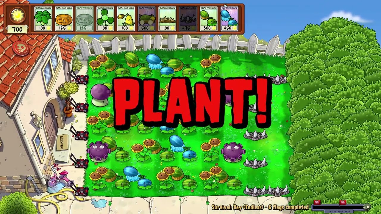 Day Endless First Try (Plants vs. Zombies: Replanted)