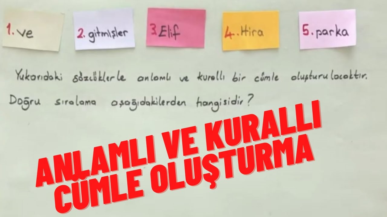 Anlamlı ve kurallı cümle oluşturma #kurallıcümle  #cümle  #anlamlıcümle