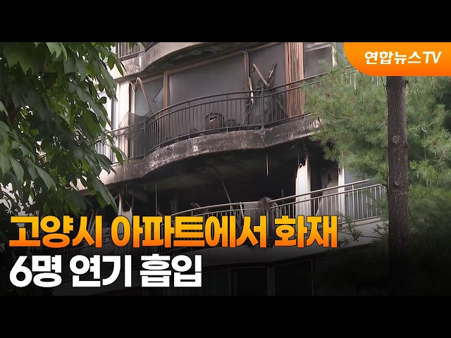 고양시 아파트에서 화재…6명 연기 흡입 / 연합뉴스TV (YonhapnewsTV)