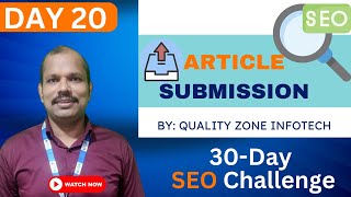 Day 20: How to do Article Submission in SEO | How to Build Article Submission Backlinks