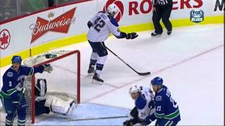 Roberto Luongo backward swan dive Feb 17 2013 St. Louis Blues vs Vancouver Canucks NHL Hockey