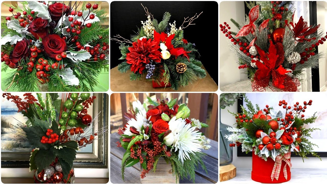 Top 30 beautiful Christmas floral centerpieces/latest ideas about Christmas  decorations#2023 